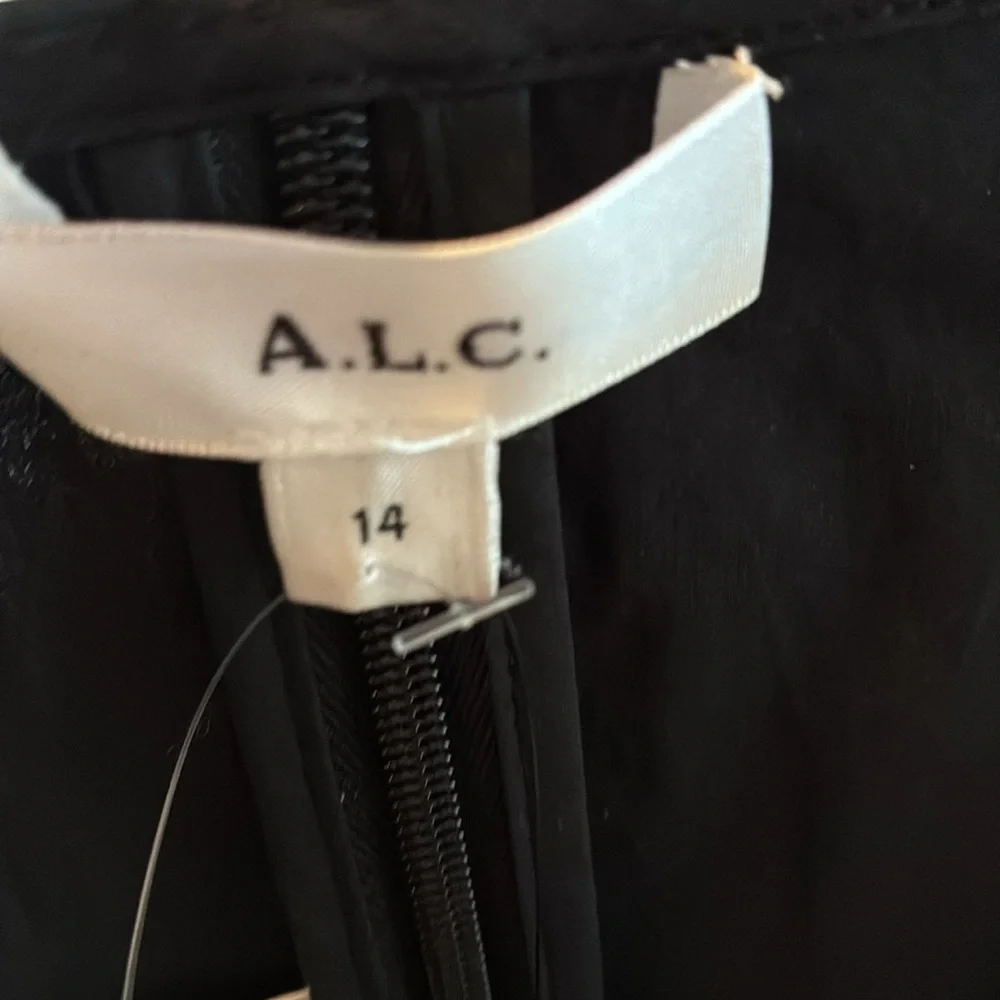 NWT A.L.C. cotton poplin crop top puff sleeve and tiered maxi skirt Black sz 14 - Picture 4 of 4